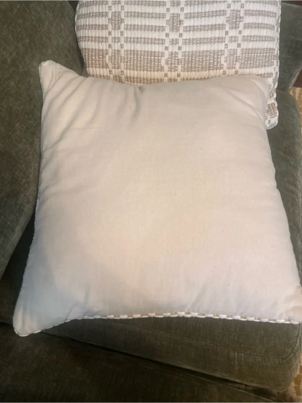 Set of two West Elm Bailey Woven Check Accent Pillows in Beige and Mustard